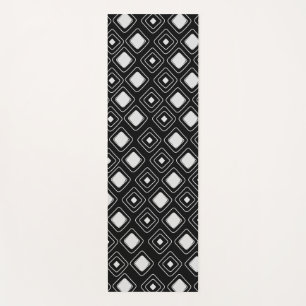 Boho Black Tribal Geometric Aztec Pattern Yoga Mat