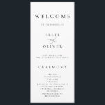 Boho Black & White Elegant Minimalist Wedding Program<br><div class="desc">Beautiful boho,  minimalist and classic,  our Black and White Minimalist Wedding Program will be beautiful for your order of service. Fully customisable with all of your wedding program information.</div>