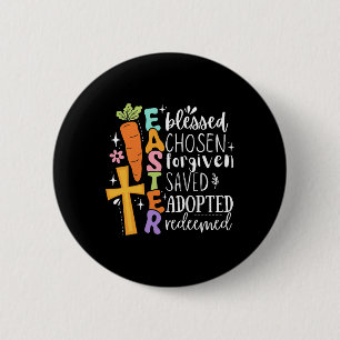 Boho Blessed Forgiven Easter Christian Spring Cros 6 Cm Round Badge