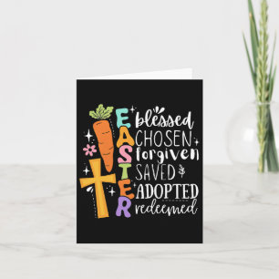 Boho Blessed Forgiven Easter Christian Spring Cros Card