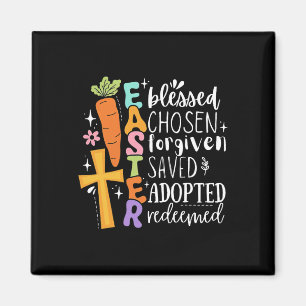 Boho Blessed Forgiven Easter Christian Spring Cros Magnet