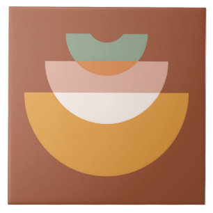 Boho Blocks Floral  Ceramic Tile