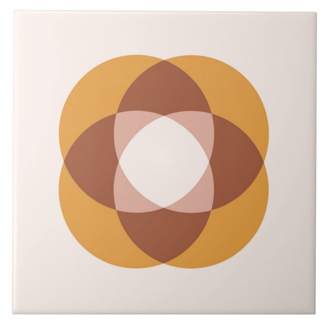 Boho Blocks Floral  Ceramic Tile (Front)