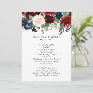 Boho Bloom   Burgundy Red and Navy Blue Garland Program