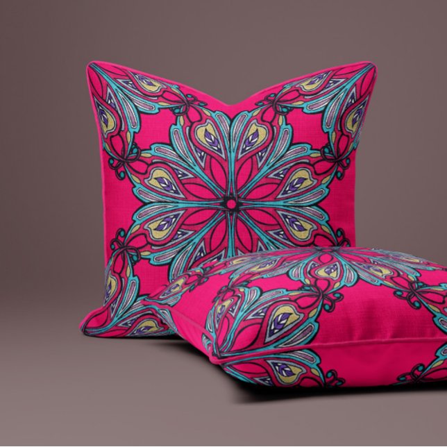 Boho Bloom in Hot Pink Cushion (Creator Uploaded)