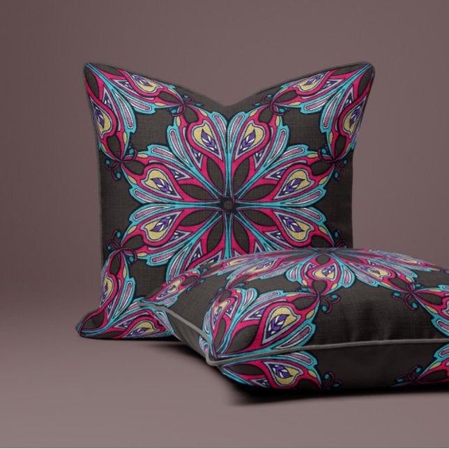 Boho Bloom in Mocha Brown Cushion (Creator Uploaded)