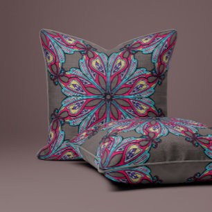 Boho Bloom in Warm Greige Cushion
