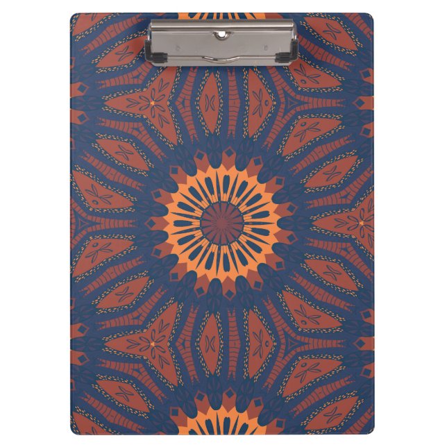 Boho Bloom Mandala Pattern Clipboard (Front)