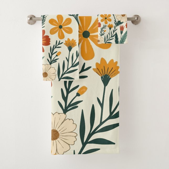 Boho Blooming Bath Towel Set (Insitu)