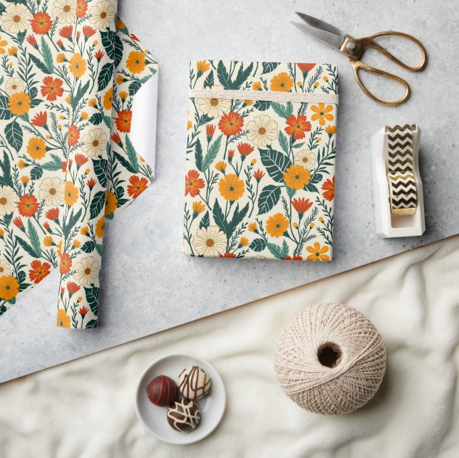 Boho Blooming Wrapping Paper (Crafts)