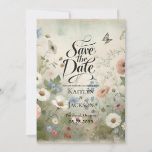 Boho Blooms and Vintage Vows Wedding Save The Date