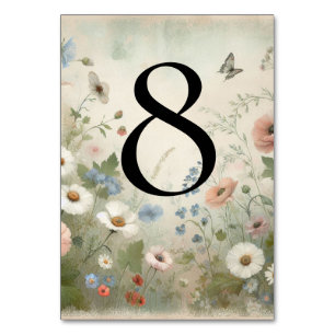Boho Blooms and Vintage Vows Wedding Table Number
