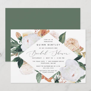 Boho Blooms Elegant Floral Bridal Shower Invitat Invitation