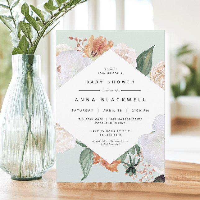 Boho Blooms | Modern Floral Baby Shower Invitation (Creator Uploaded)