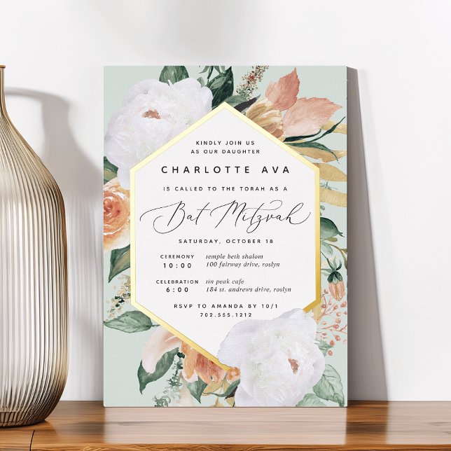 Boho Blooms Modern Floral Bat Mitzvah (Creator Uploaded)