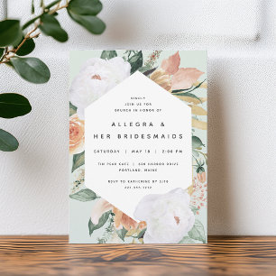 Boho Blooms   Modern Floral Bridesmaids Brunch Invitation