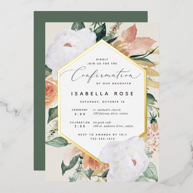 Boho Blooms Modern Floral Confirmation (Front/Back)