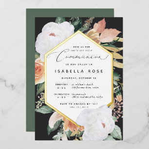 Boho Blooms Modern Floral First Holy Communion