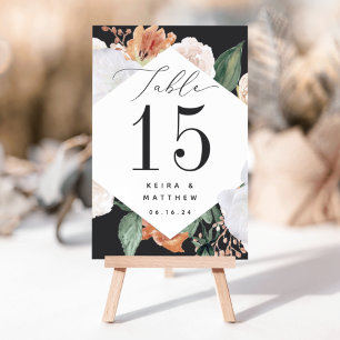 Boho Blooms   Modern Floral Personalised Table Number
