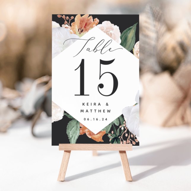 Boho Blooms | Modern Floral Personalised Table Number (Creator Uploaded)