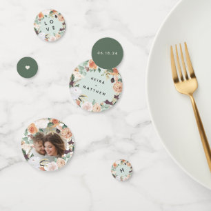 Boho Blooms Modern Floral Personalised Wedding Confetti