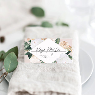 Boho Blooms Modern Floral Place Card