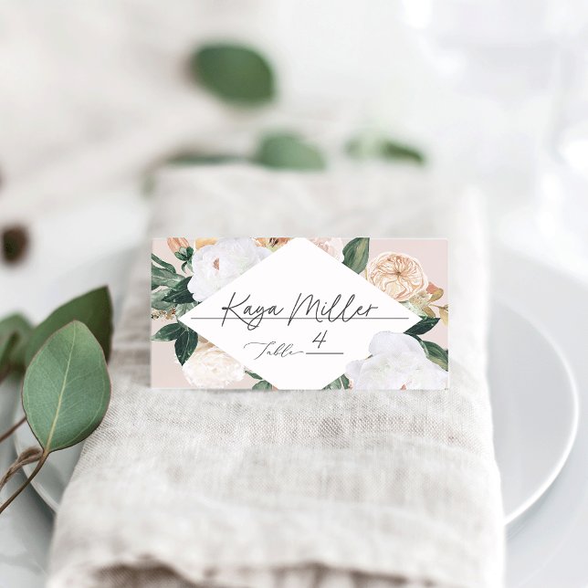 Boho Blooms Modern Floral Place Card (Creator Uploaded)