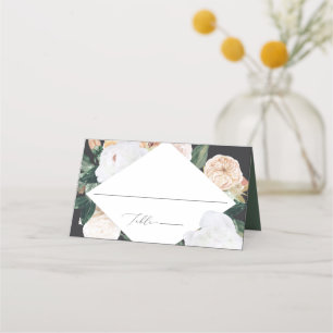 Boho Blooms Modern Floral Place Card