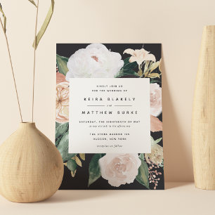 Boho Blooms   Modern Floral Wedding Invitation