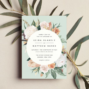 Boho Blooms   Modern Floral Wedding Invitation