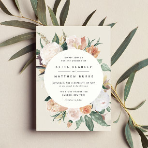Boho Blooms   Modern Floral Wedding Invitation
