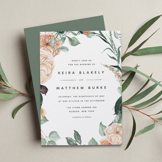 Boho Blooms | Modern Floral Wedding Invitation (Creator Uploaded)
