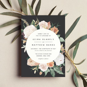 Boho Blooms Modern Floral Wedding Invitation
