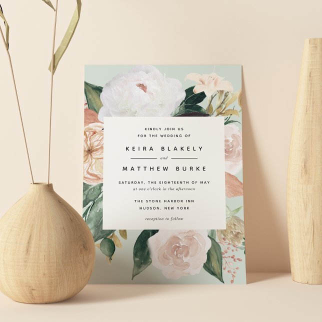 Boho Blooms | Modern Floral Wedding Invitation (Creator Uploaded)