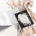 Boho Blooms Modern Floral Wedding Program<br><div class="desc">Designed to coordinate with our Boho Blooms collection, these elegant folded wedding programs feature sage green watercolor botanical foliage and pastel desert inspired flowers in peach, white, and ivory, arranged around a geometric central element. Customise the front with your names, wedding location, and date. Add your ceremony and bridal party...</div>