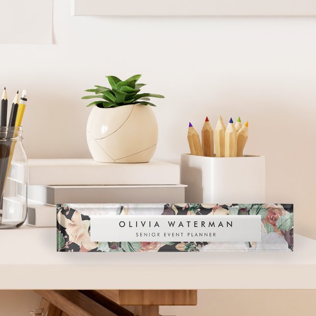 Boho Blooms | Modern Watercolor Floral Nameplate (Creator Uploaded)