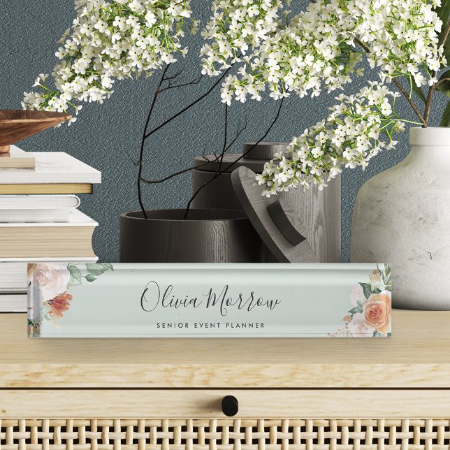 Boho Blooms | Modern Watercolor Floral Nameplate (Creator Uploaded)
