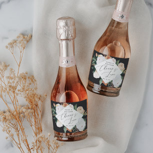 Boho Blooms Personalised Cheers to Love Sparkling Wine Label