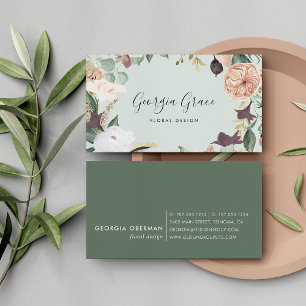 Boho Blooms Watercolor Floral Business Card