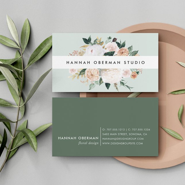 Boho Blooms Watercolor Floral Business Card (Creator Uploaded)