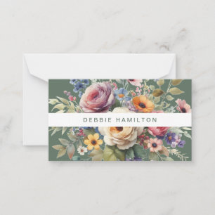 Boho Blooms Watercolor Floral Elegant & Artistic  Card