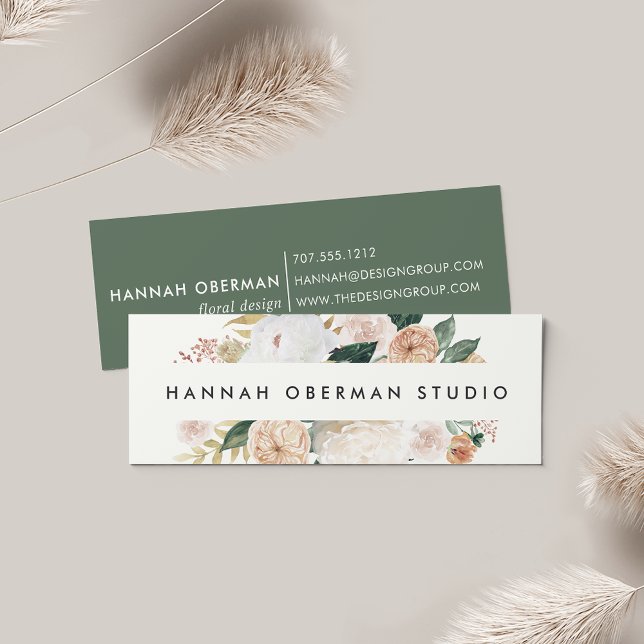 Boho Blooms Watercolor Floral Mini Business Card (Creator Uploaded)