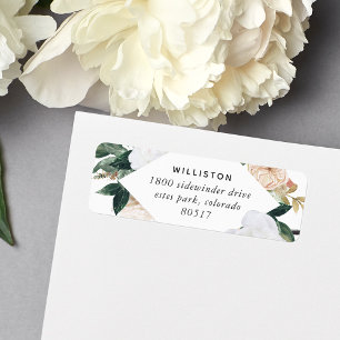 Boho Blooms Watercolor Floral Return Address Label