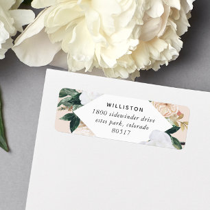 Boho Blooms Watercolor Floral Return Address Label