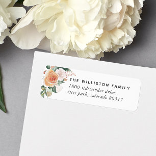 Boho Blooms Watercolor Floral Return Address Label