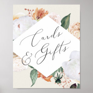 Boho Blooms Wedding Cards & Gifts Sign