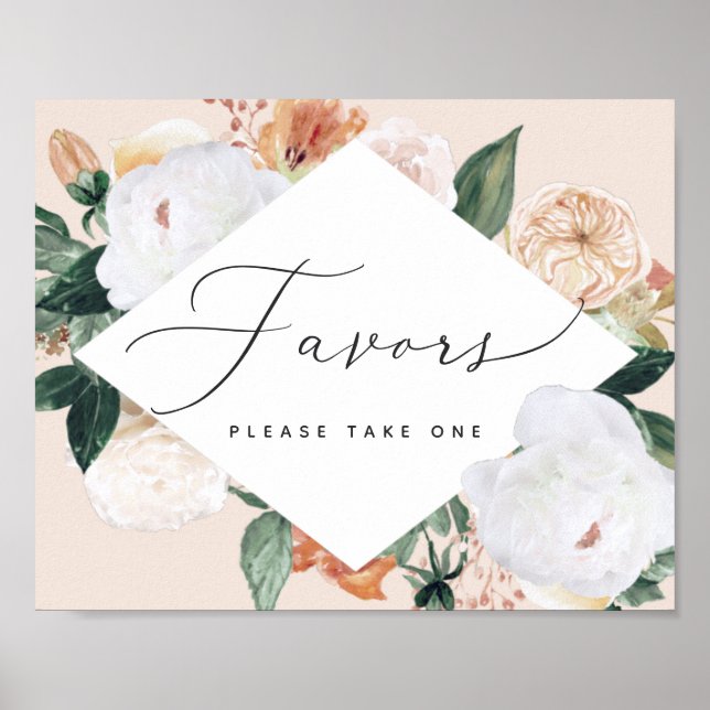 Boho Blooms Wedding Favour Sign (Front)