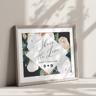 Boho Blooms Wedding Hashtag Sign