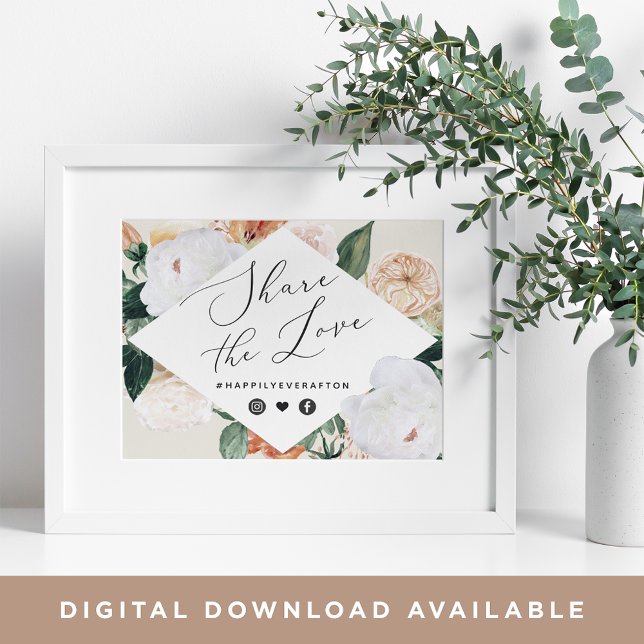 Boho Blooms Wedding Hashtag Sign (Creator Uploaded)