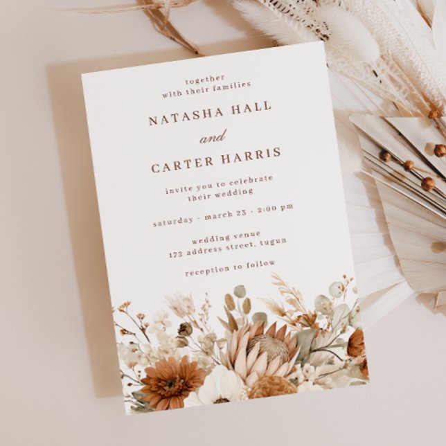 Boho Blooms Wedding Invitation (Creator Uploaded)